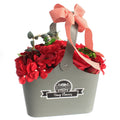 Basket Soap Flower Bouquet Red for Luxurious Bath Indulgence