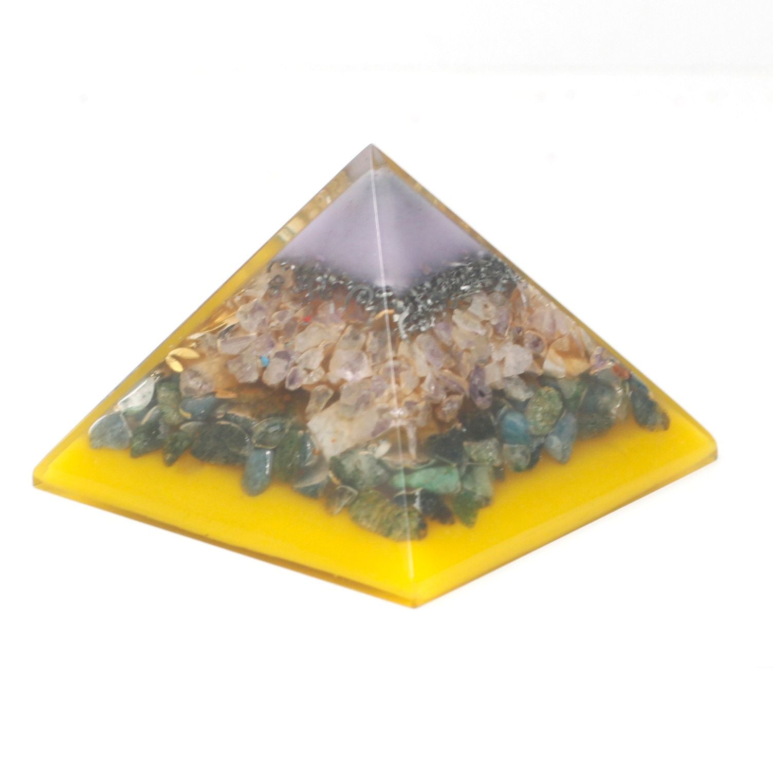 Large Organite Pyramid 70mm - Tree（gold base)