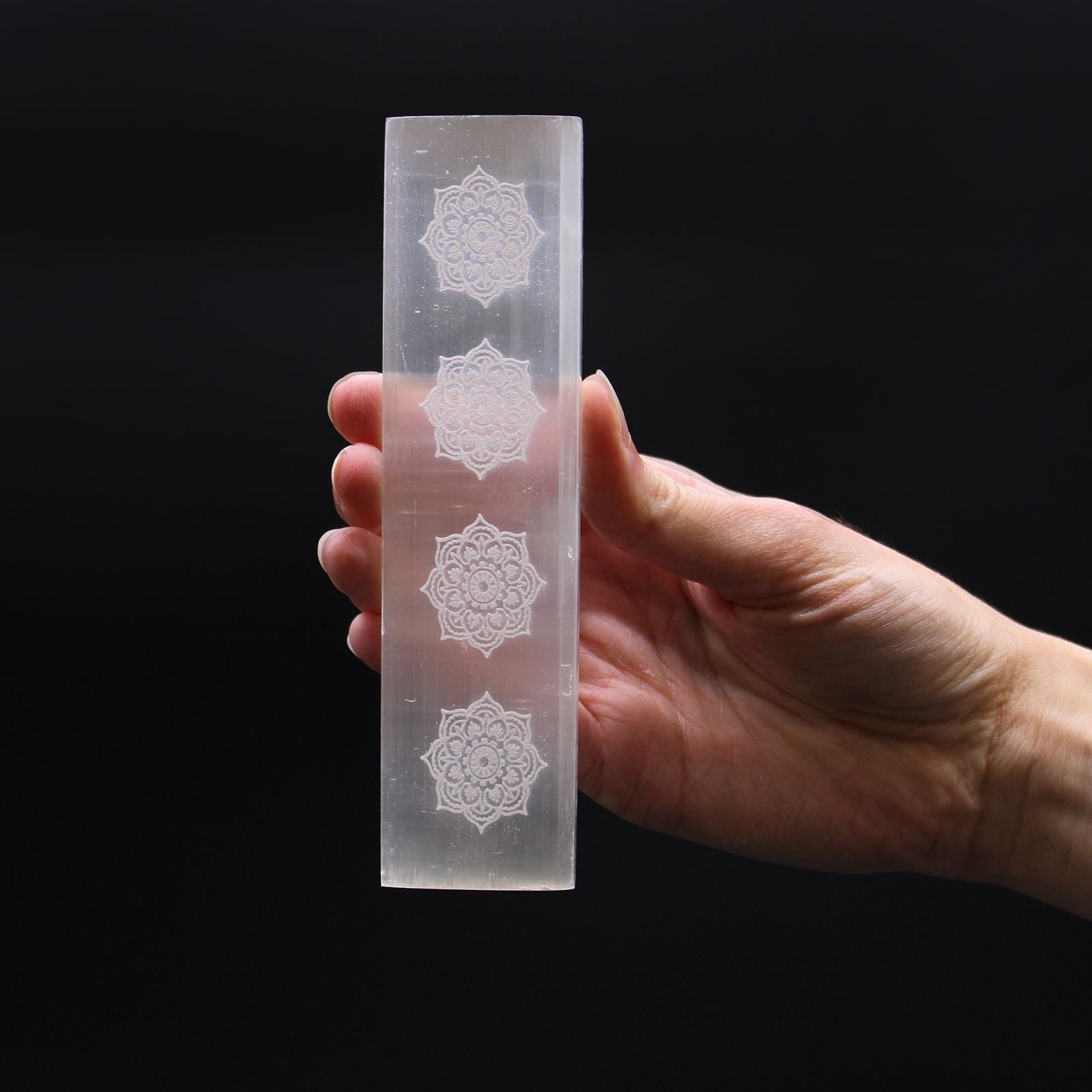 Flat Bar Charging Plate 15cm with Mandala Design for Crystals