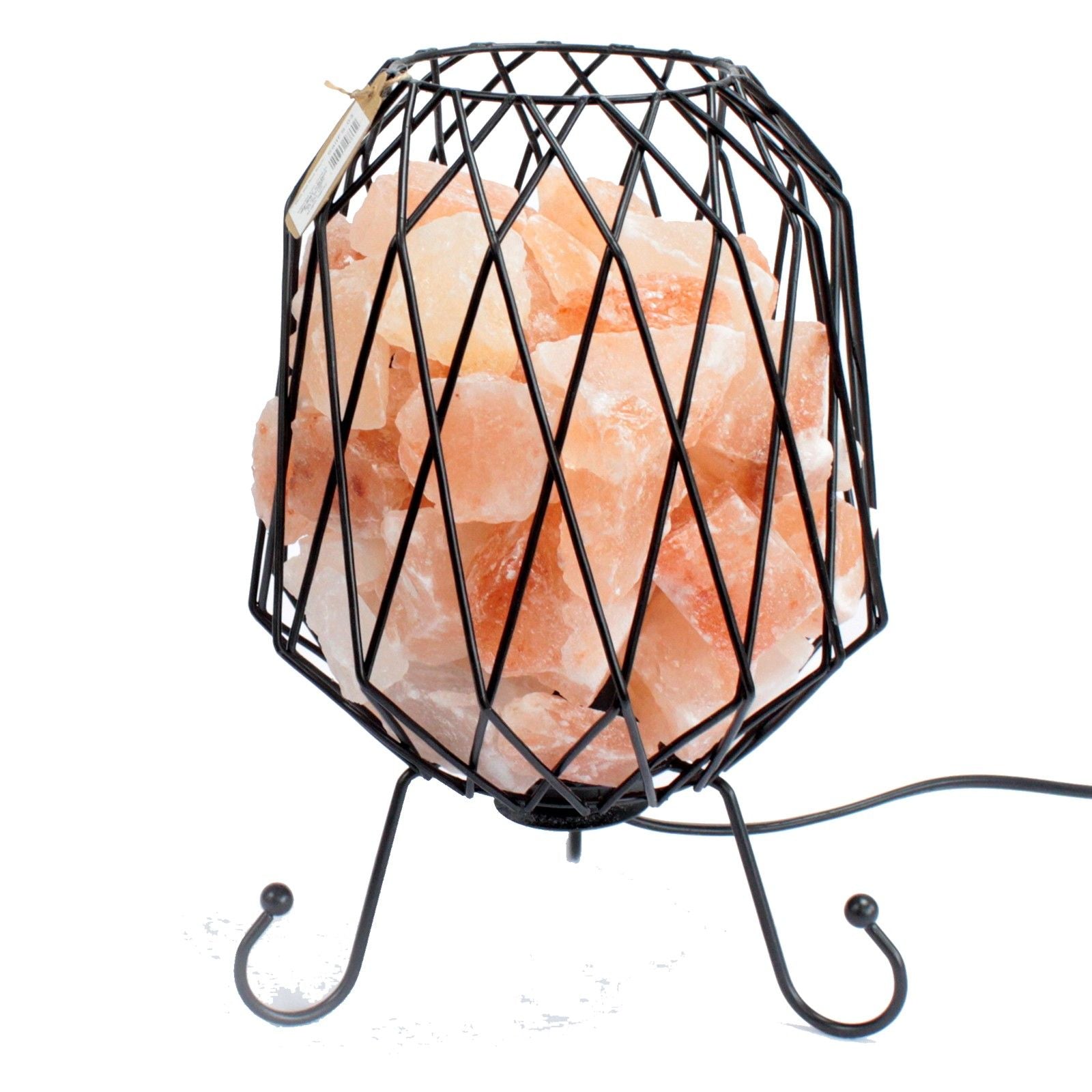 Mesh Salt Rock Brazier Set with Pink Salt Chunks and Bulb