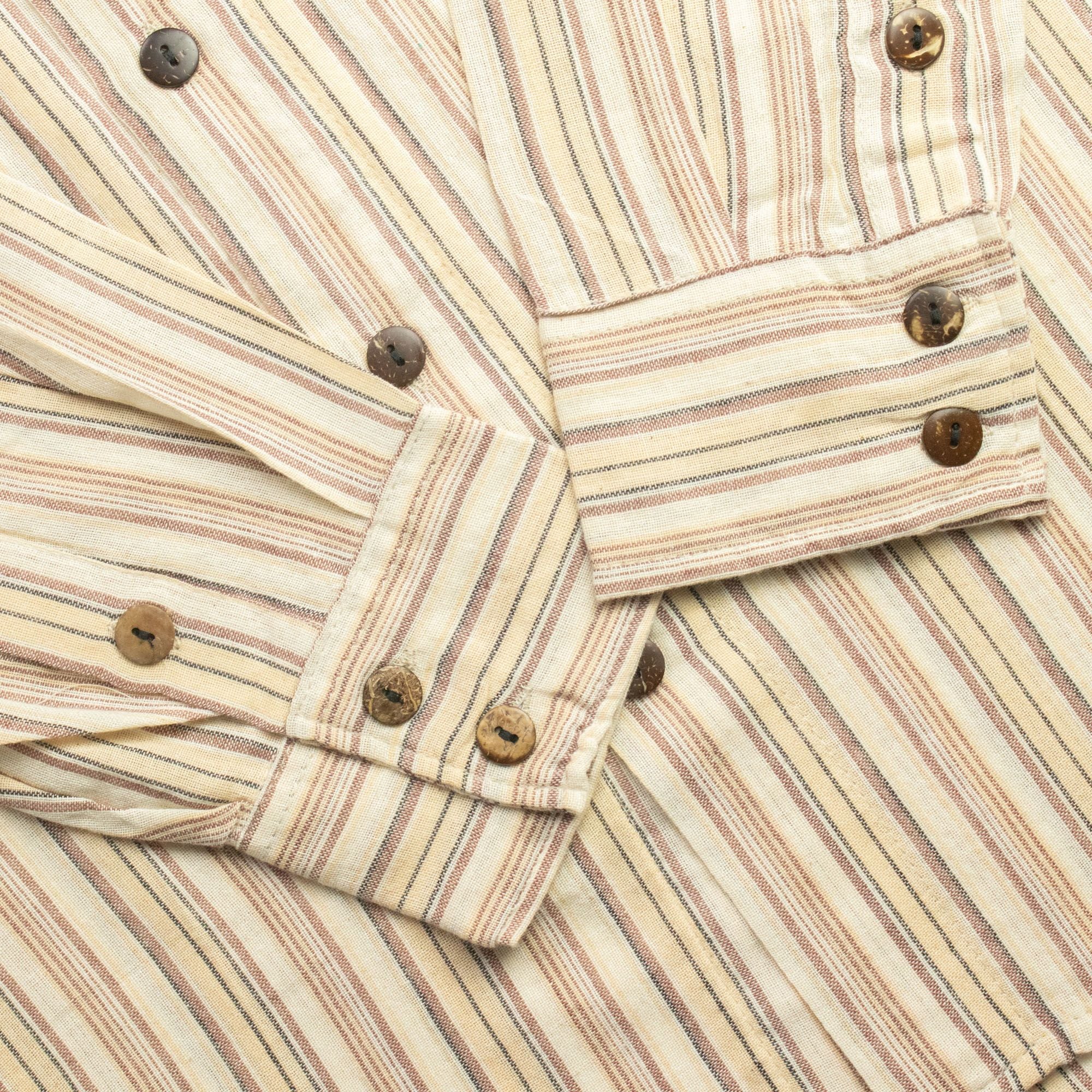 Nomad Sari Grandad Shirt in Brown Beige for Everyday Style