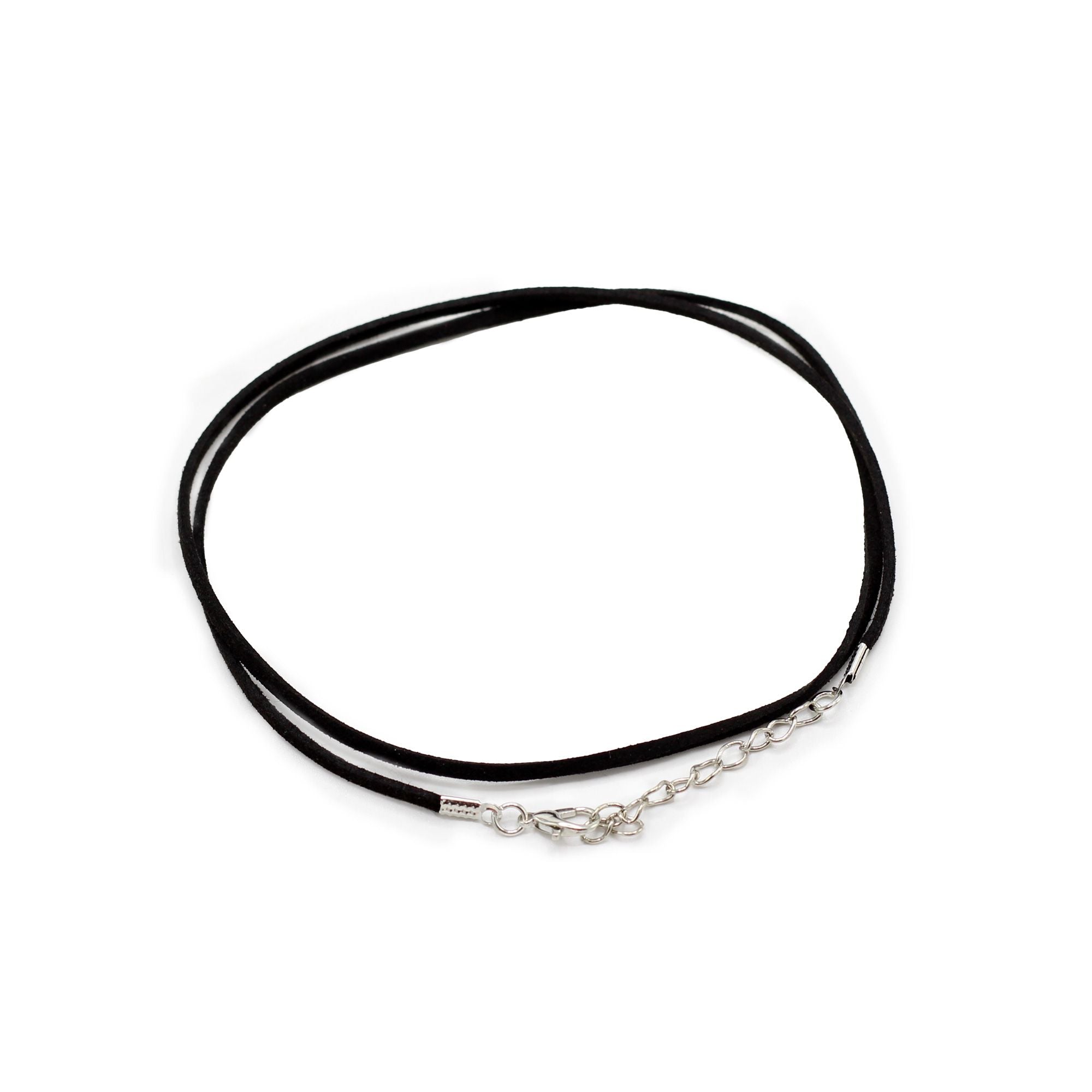 Elegant Black Faux Leather Pendant Cord 2.5mm x 55cm for Jewellery