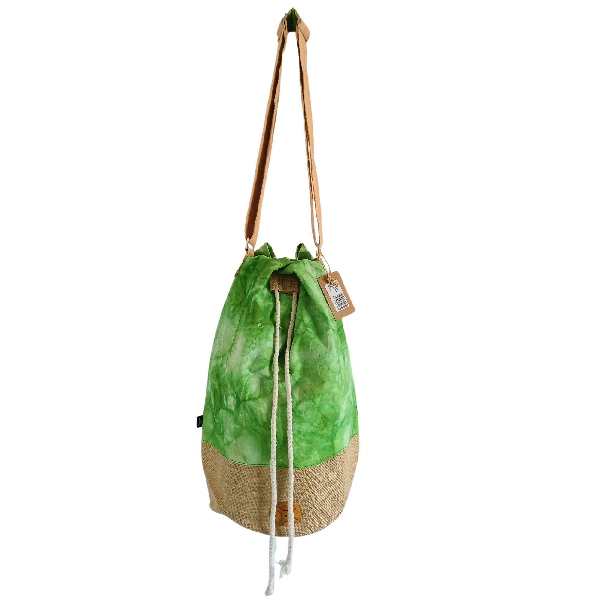 All Natural Backpack Green Stonewash with Tree of Life Design
