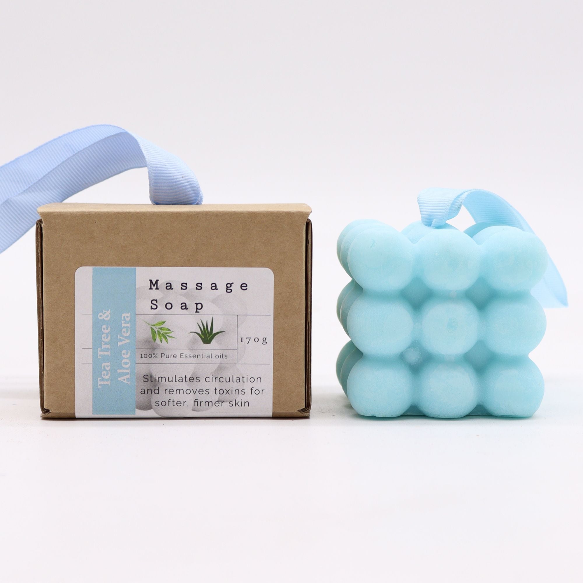 Tea Tree and Aloe Vera Massage Soap Bar Gift Box for Self Care