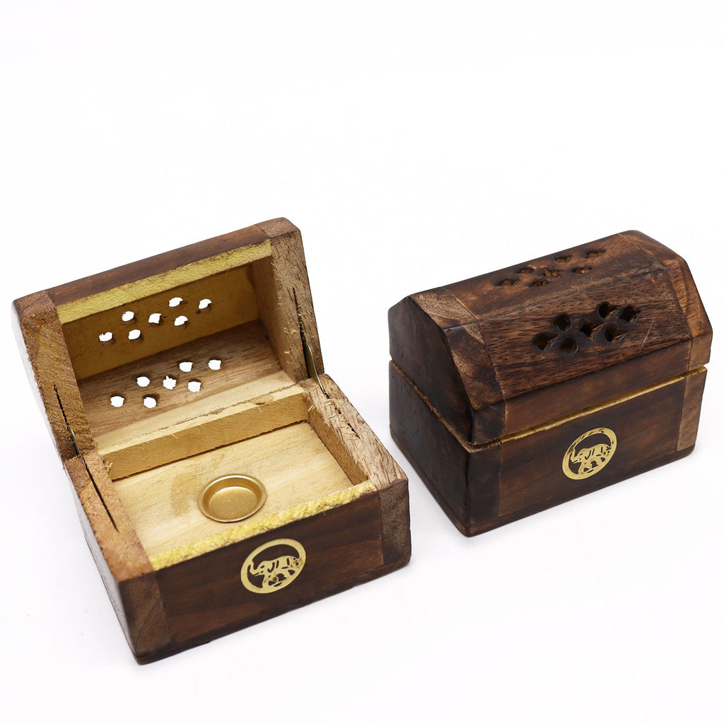 Mini Incense Cone Smoke Box Crafted from Mango Wood Design