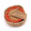 Natural Coaster Set of 6 Mixed Colours Jute and Cotton Placemats