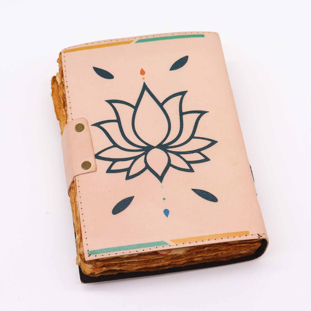 Leather Seven Chakra Colours Deckle Edge Notebook for Journaling