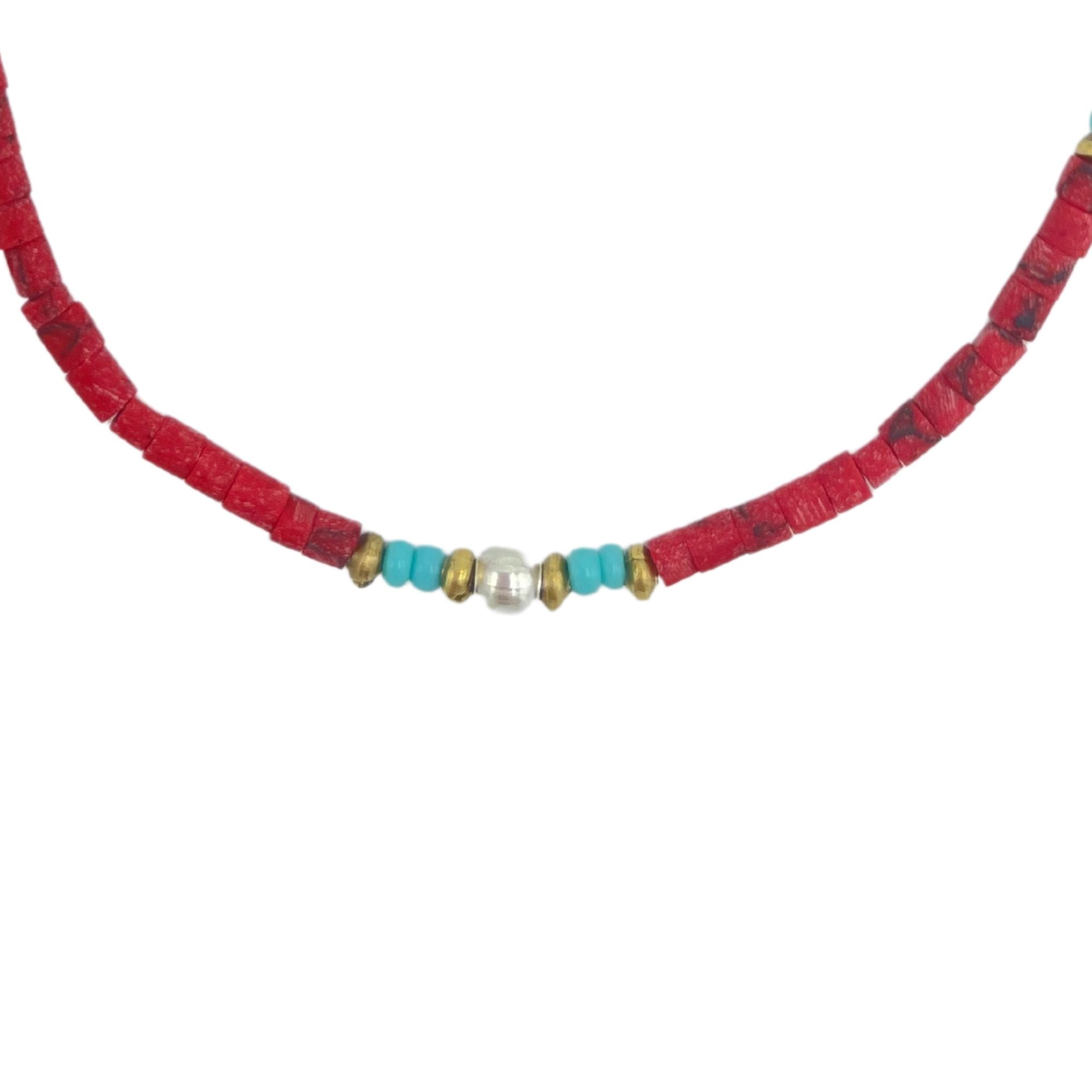 Nepalese Extra Fine Gem Bracelet with Coral Tribal Beads