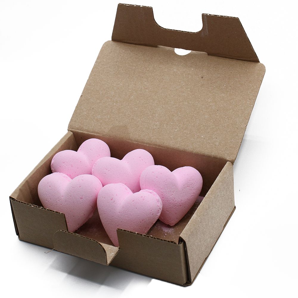 Love Heart Bath Bomb 70g with Bubblegum Scent for Relaxation