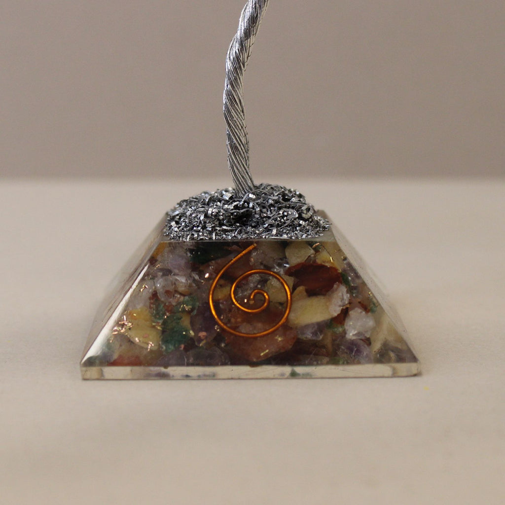 Gemstone Tree with Orgonite Base Featuring 80 Colourful Stones