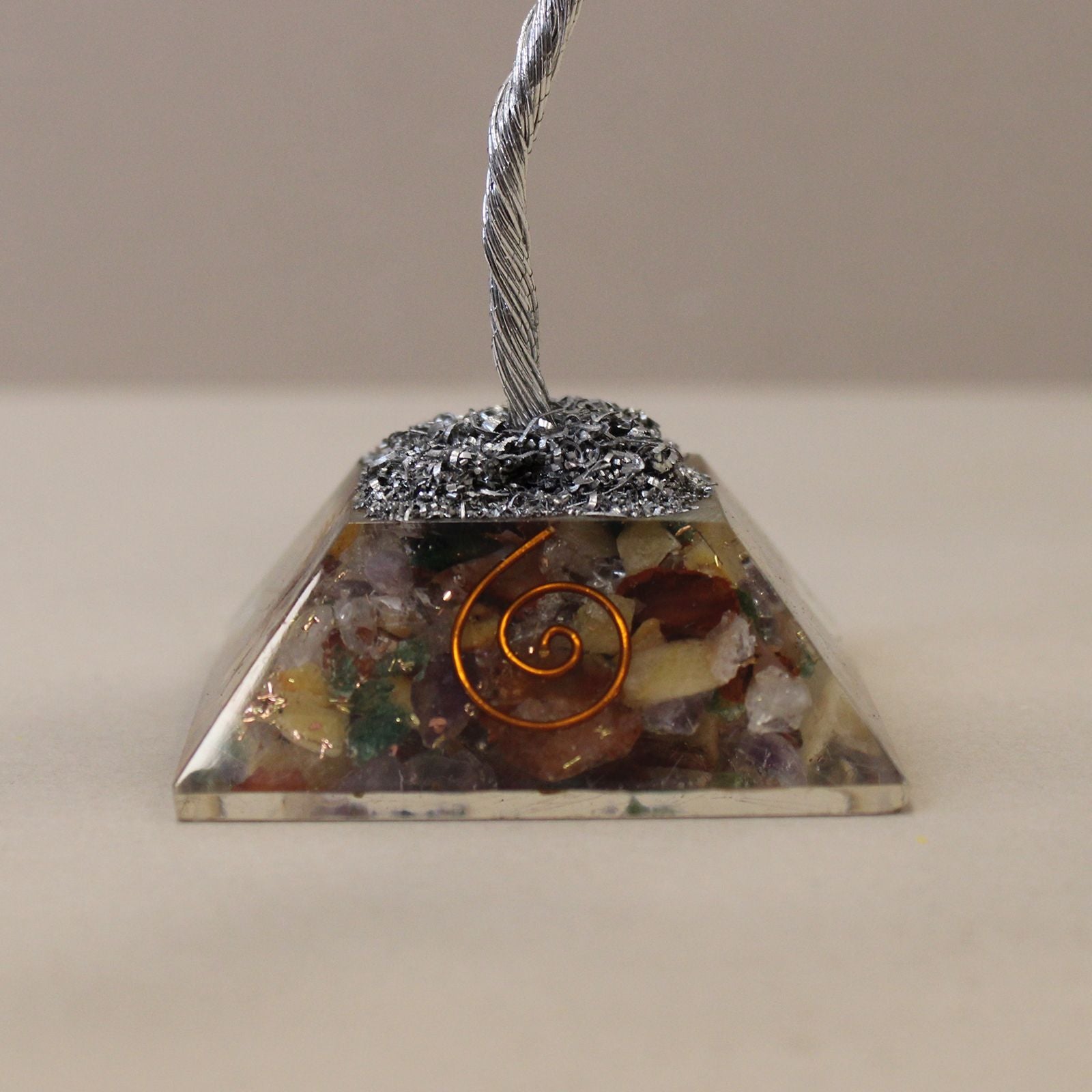 Gemstone Tree with Orgonite Base Featuring 80 Colourful Stones