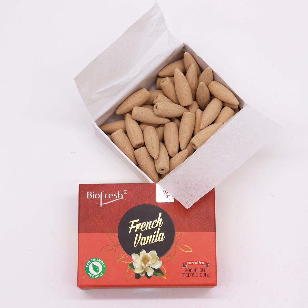 Biofresh Backflow Incense Cones French Vanilla Aroma Delight