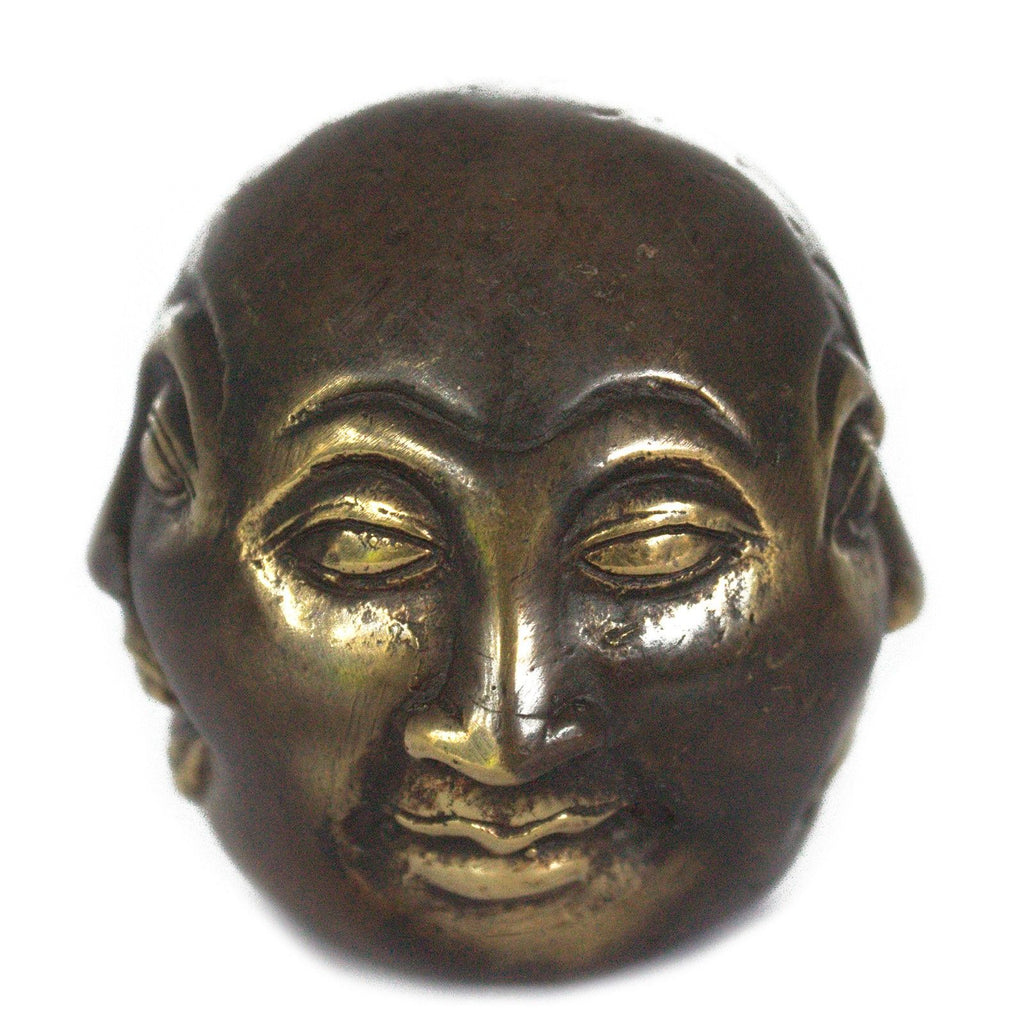 Fengshui Four Face Buddha 6cm Brass Decor for Home Serenity and Calm