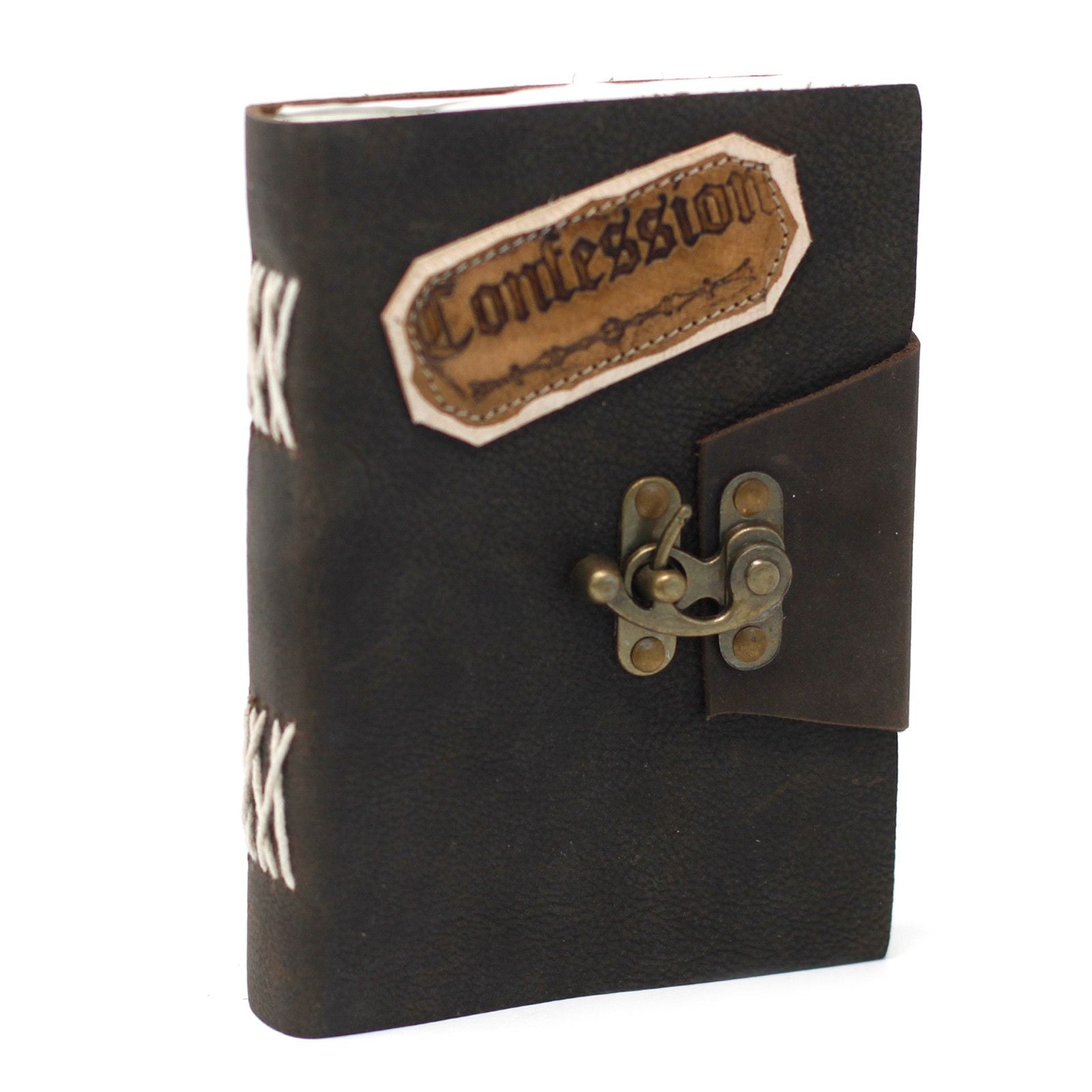 Leather Black Confessions Notebook with Lock for Creative Minds