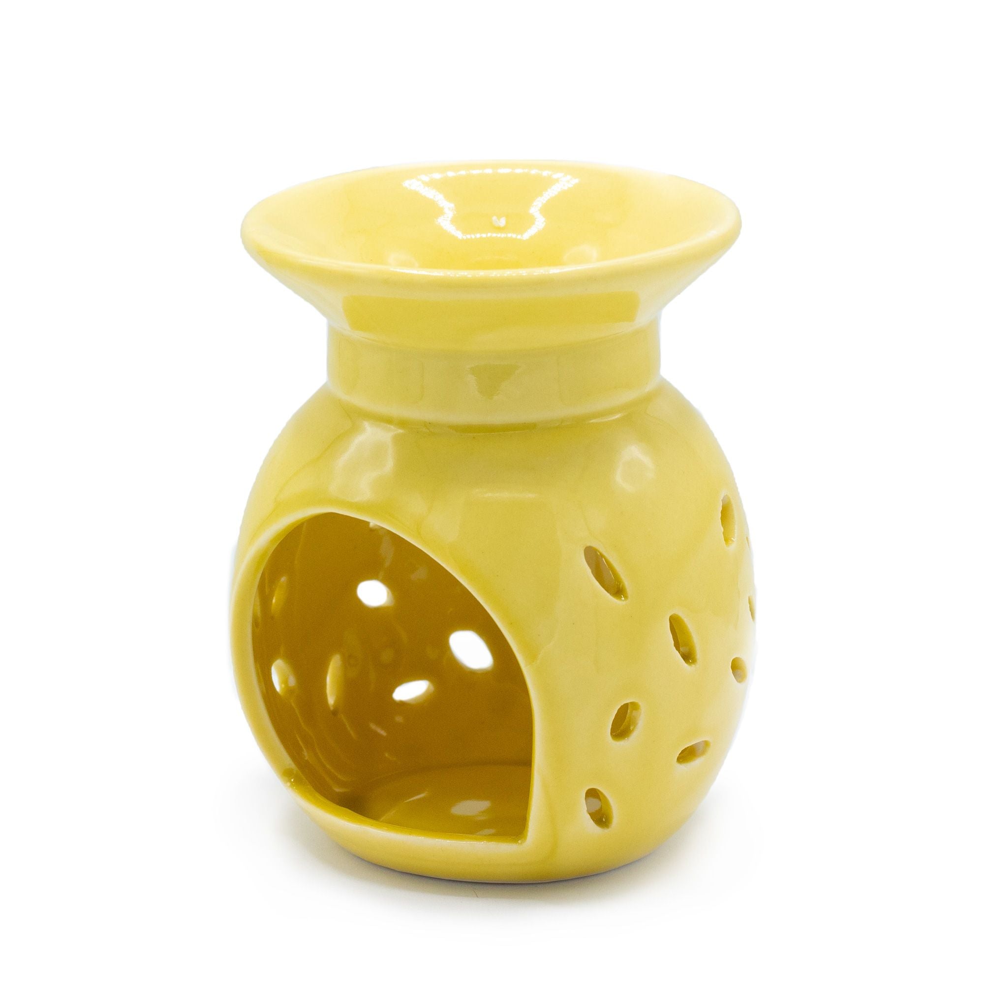 Floral Yellow Oil Burner for Aromatic Home Fragrance Use