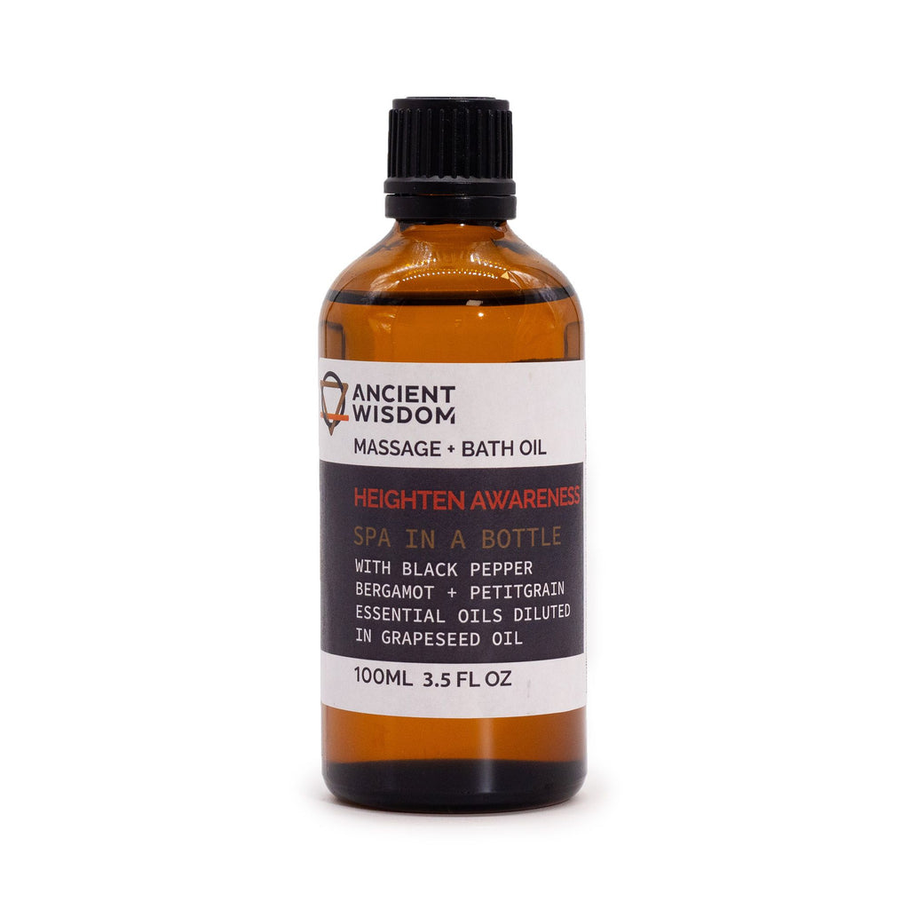 Heighten Awareness Massage Oil 100ml with Essential Oils Blend