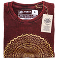 Nomad Sari Stonewashed Cotton T Shirt with Mandala Design Maroon