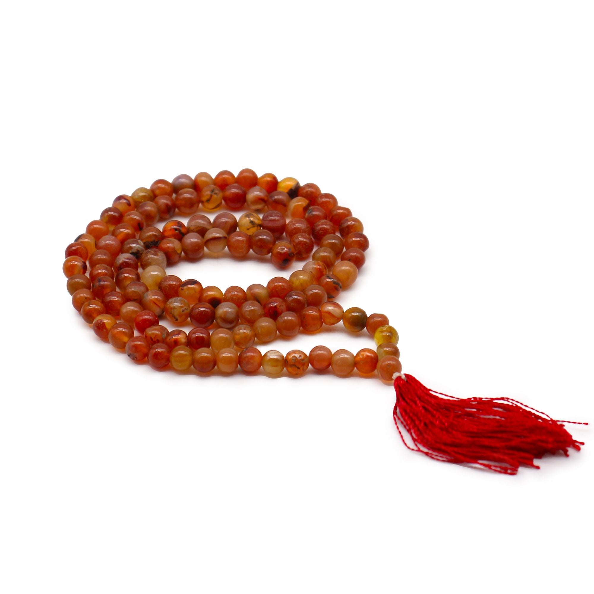 108 Bead Mala with Carnelian Gemstone for Japa Practice