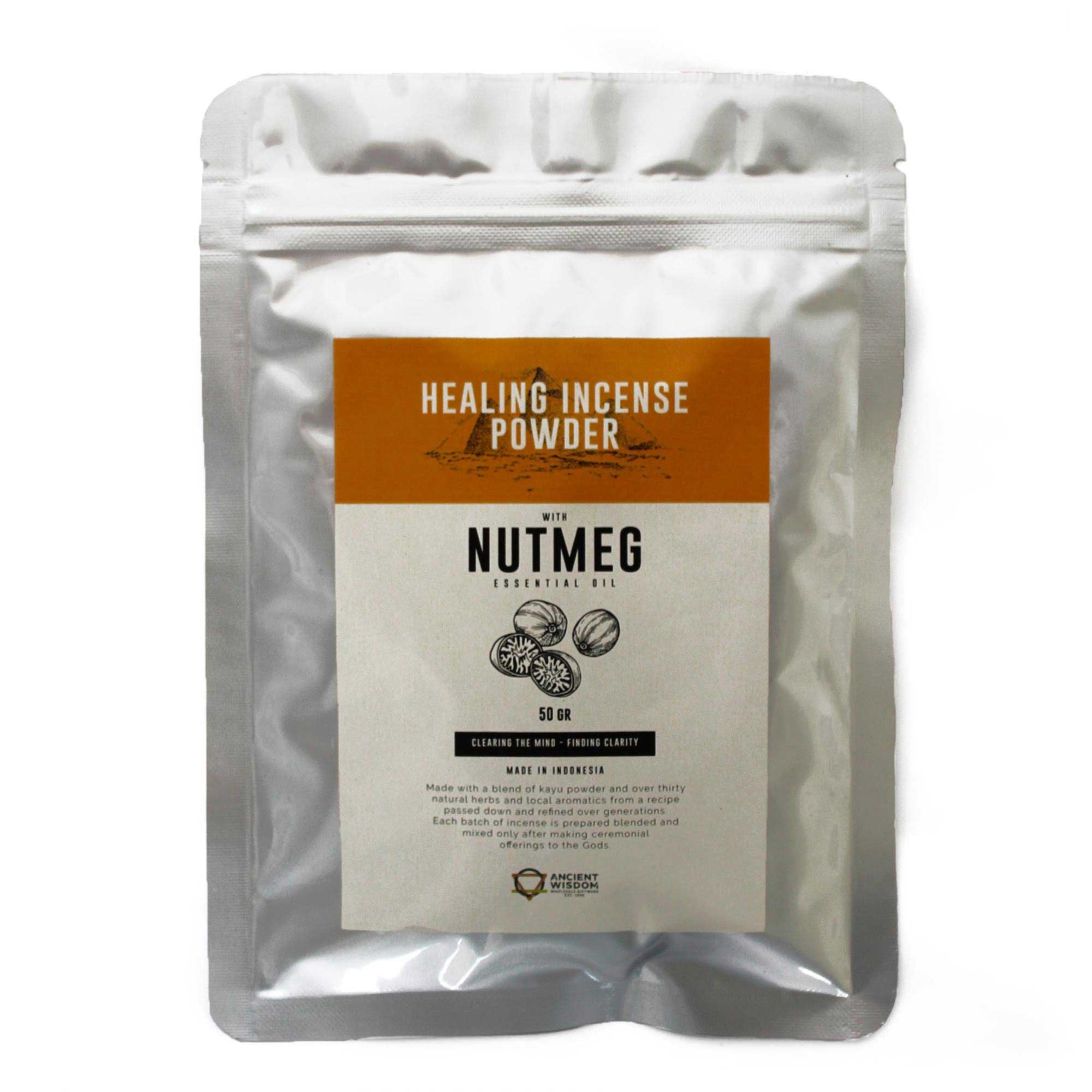 Healing Incense Powder Nutmeg 50g for Tranquil Home Ambiance