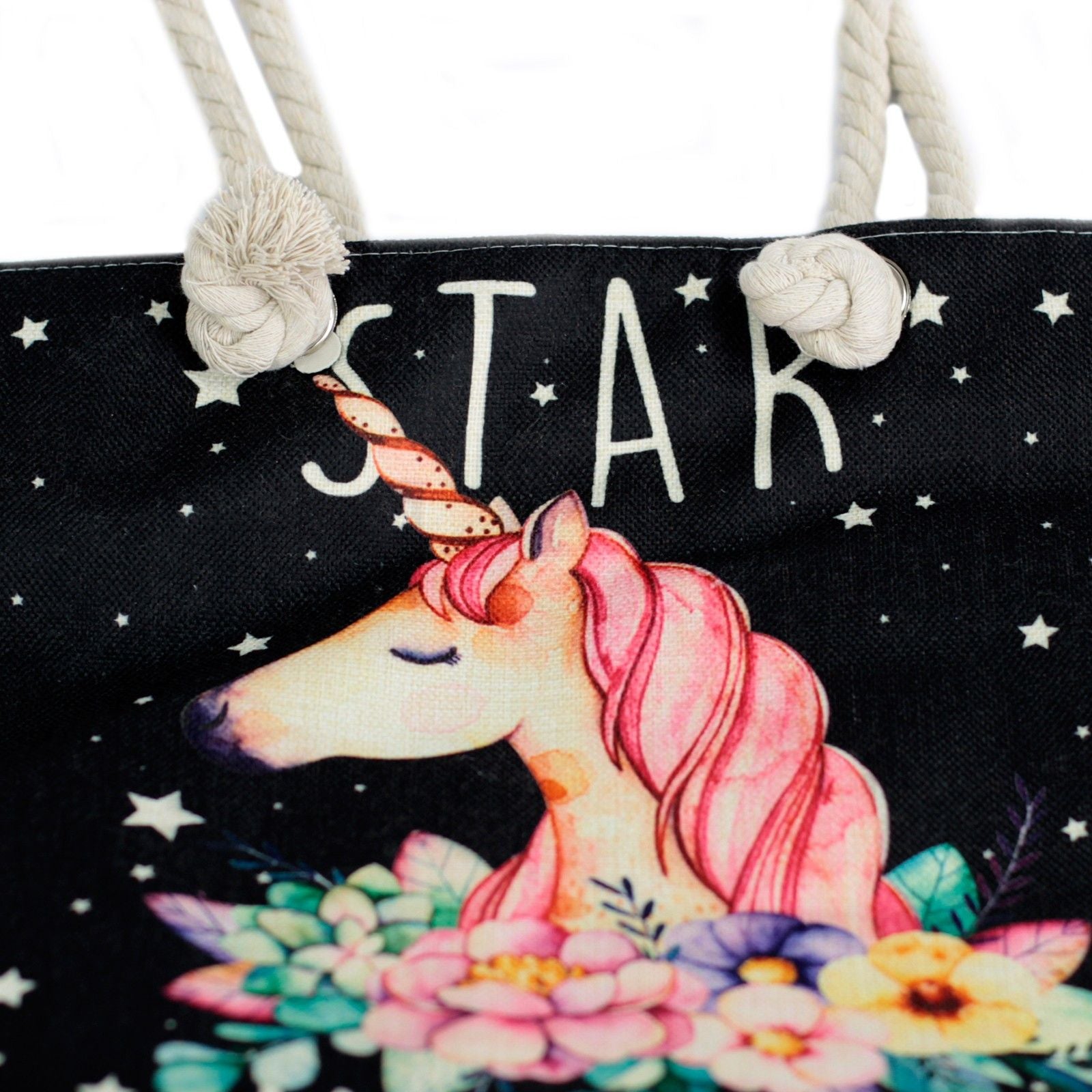 Rope Handle Bag with Star Keeper Unicorn Design for Everyday Use