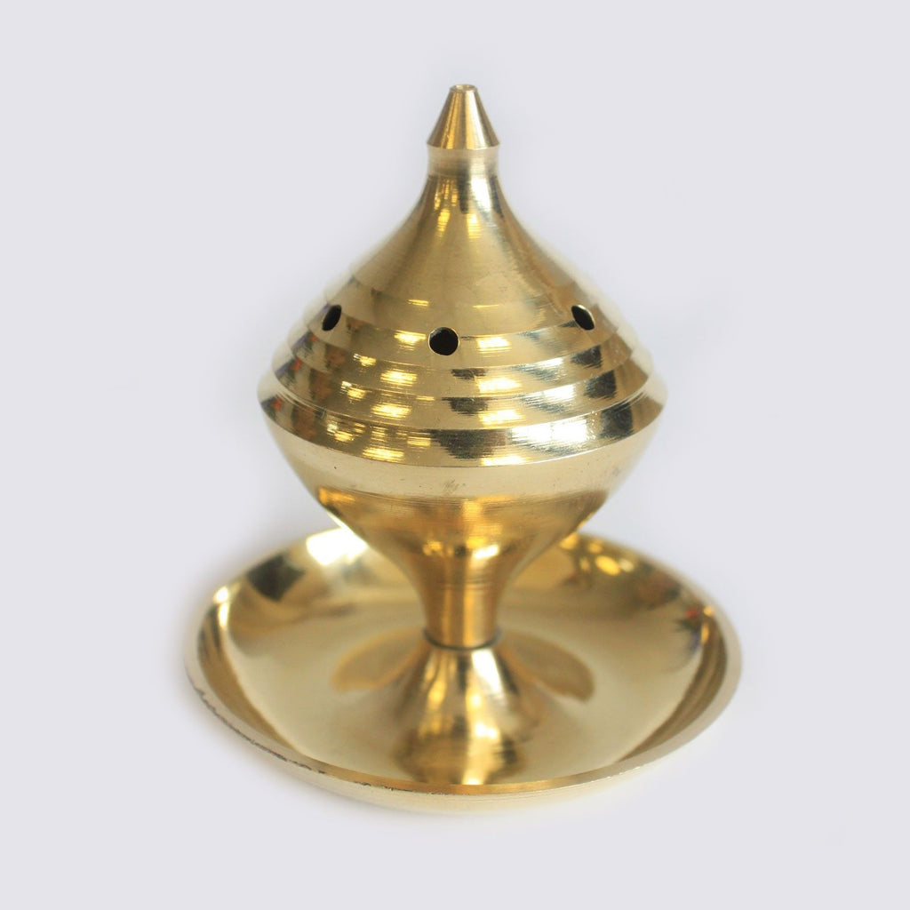 Elegant Medium Brass Incense Burner for Calming Aromatic Fragrance