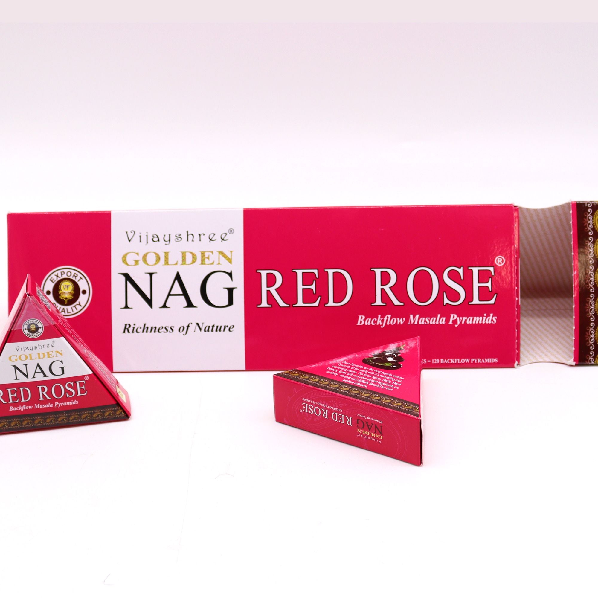 42g Jumbo Golden Nag Red Rose Backflow Incense Cones for Fragrance