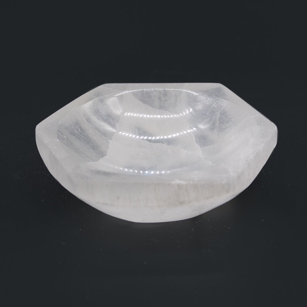 Selenite Hex Bowl 10cm for Stylish Home Decor and Accents