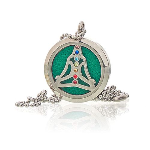 Aromatherapy Jewellery Necklace Yoga Chakra Diffuser 30mm Design