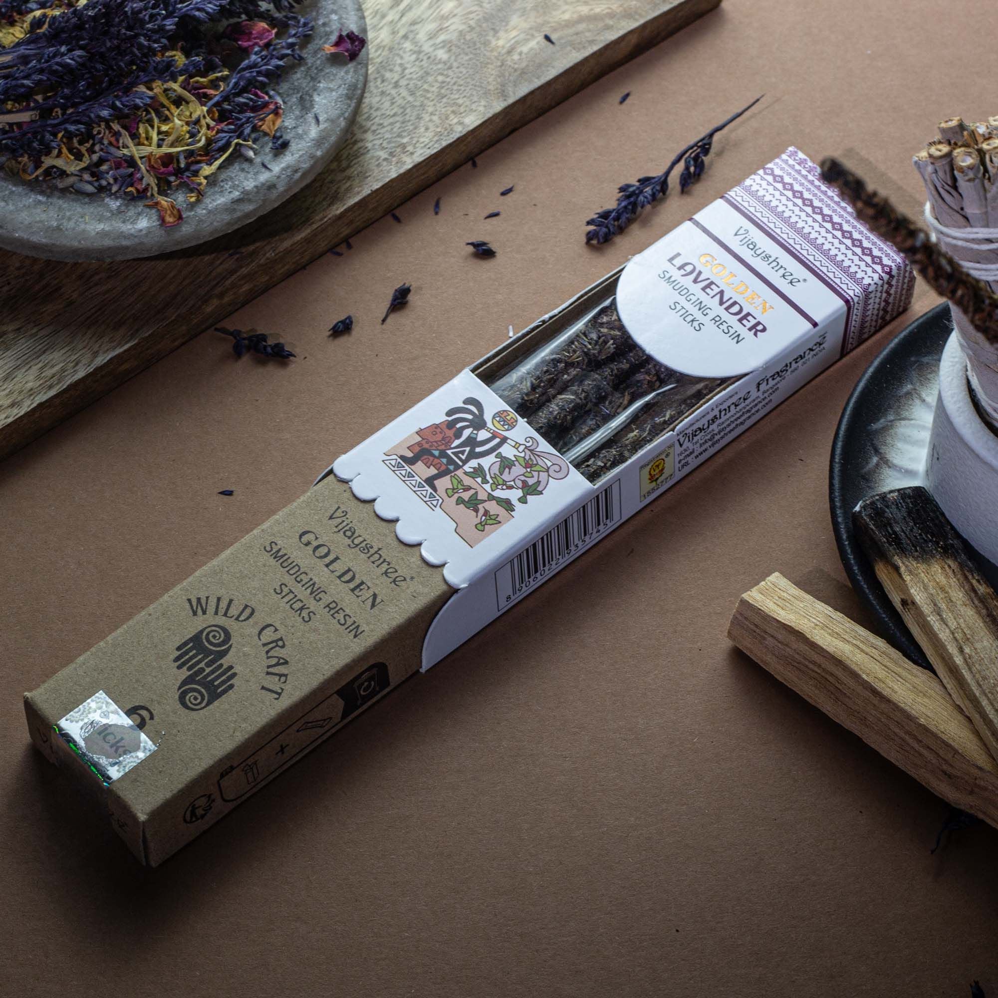 Golden Lavender Smudging Resin Sticks for Peaceful Atmosphere