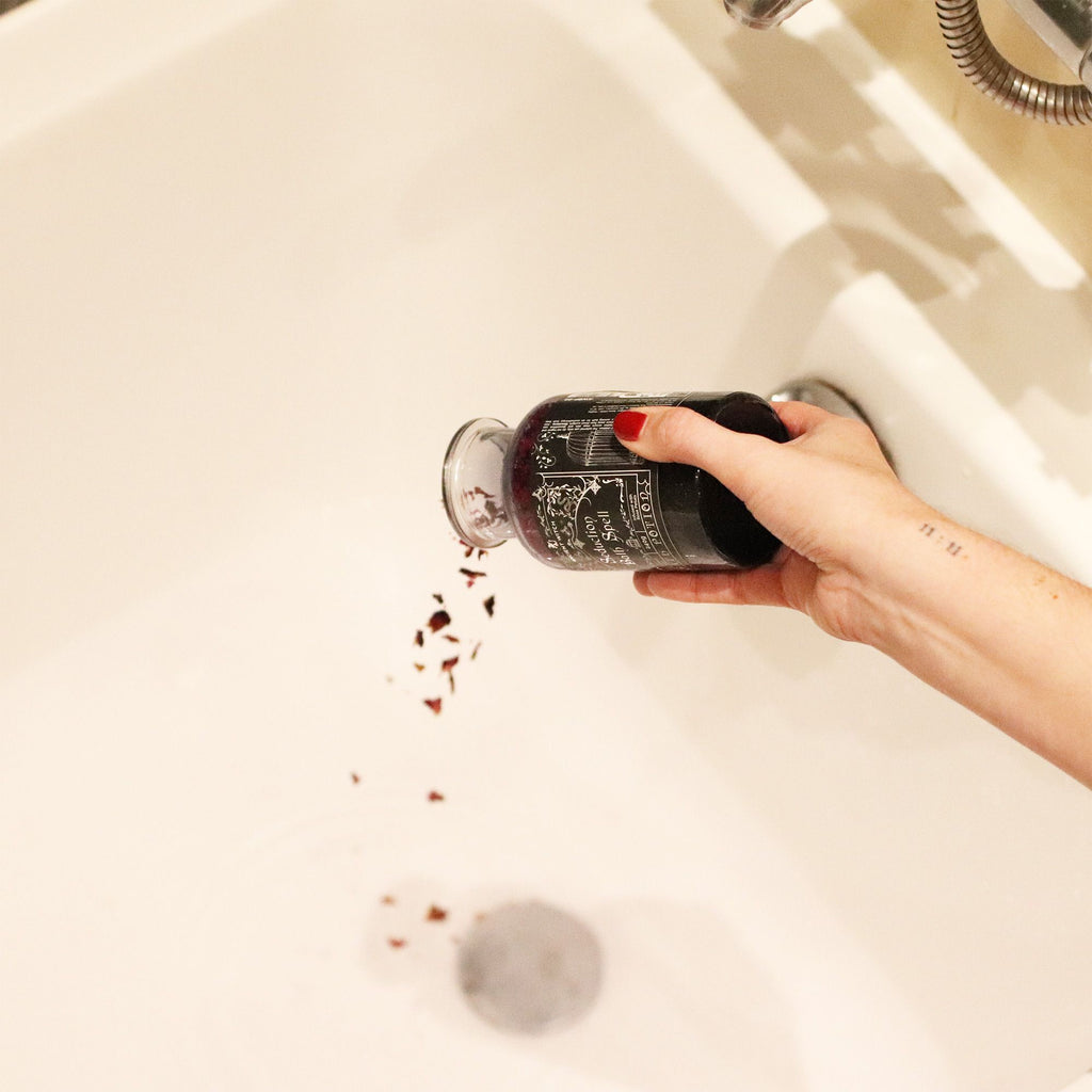 Seduction Bath Spell Potion & Amethyst Crystal Amulet for Rituals
