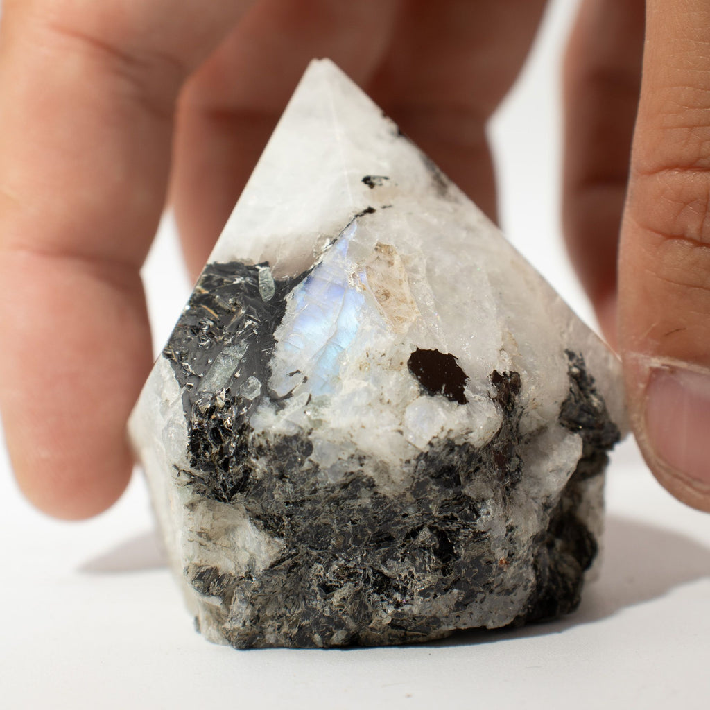 Rainbow Moonstone Gemstone Top Polished Points 5 to 6 Pieces