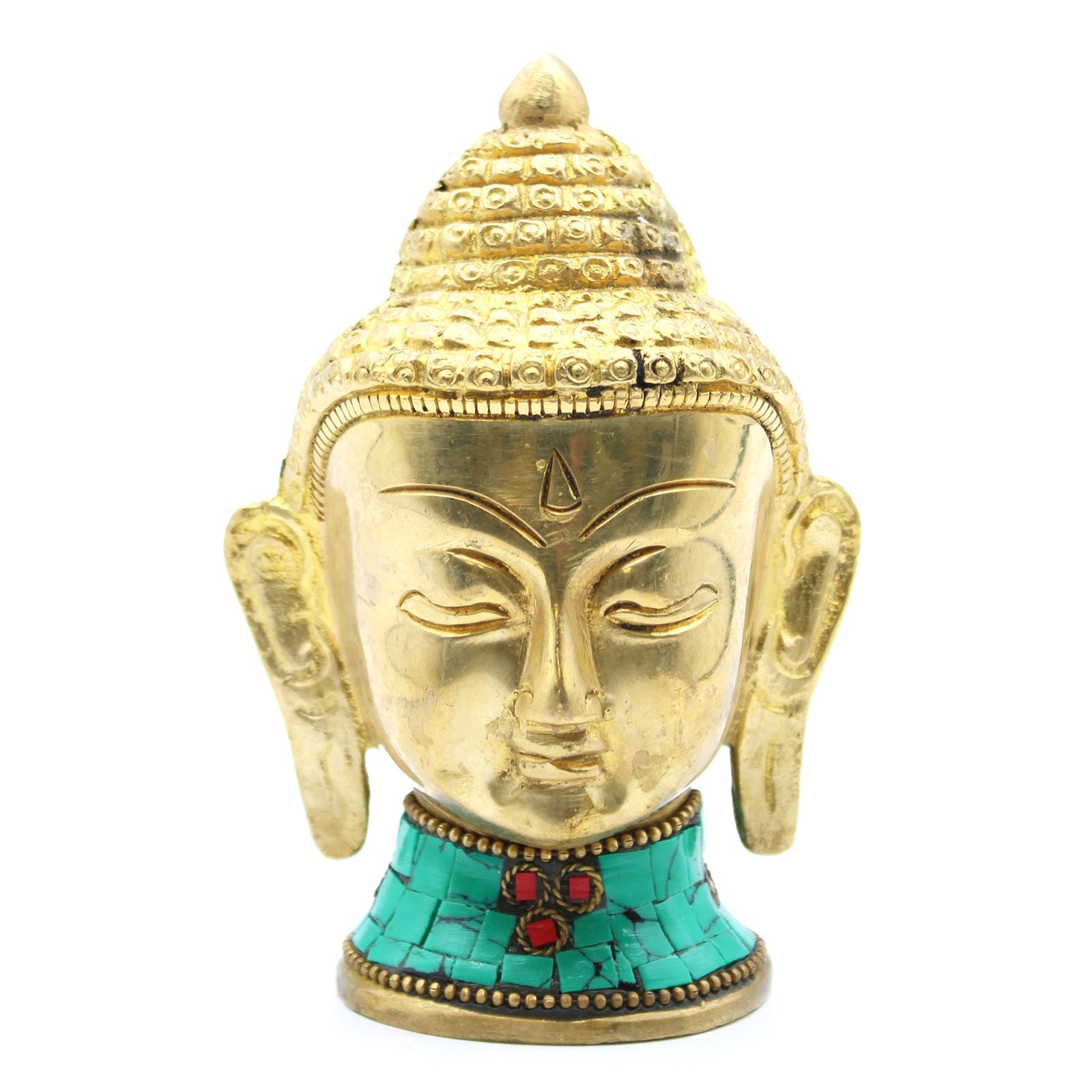 Brass Buddha Figure with Large Head 11.5 cm Decorative Piece