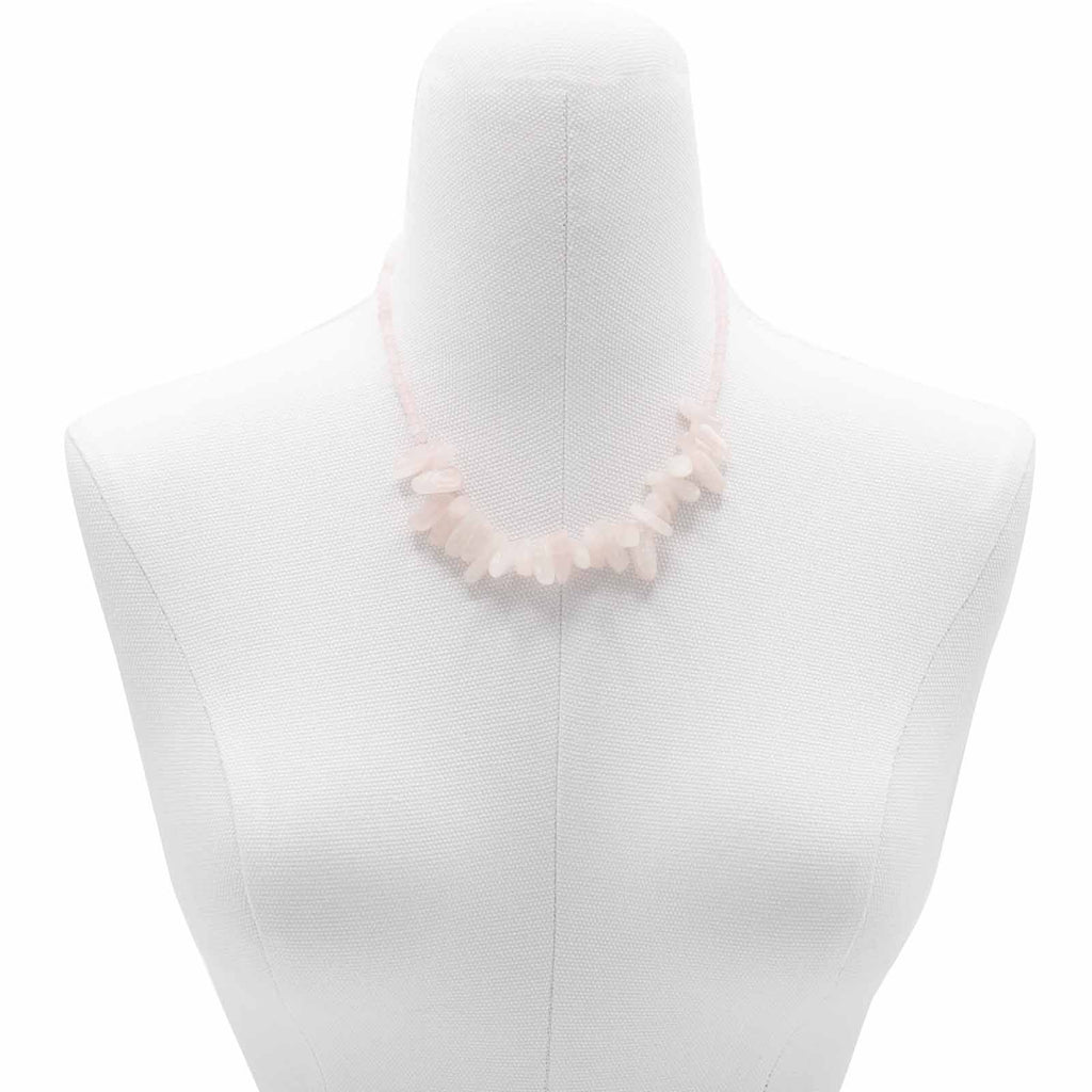 Longstone Gem Necklace in Rose Quartz for Elegant Styling