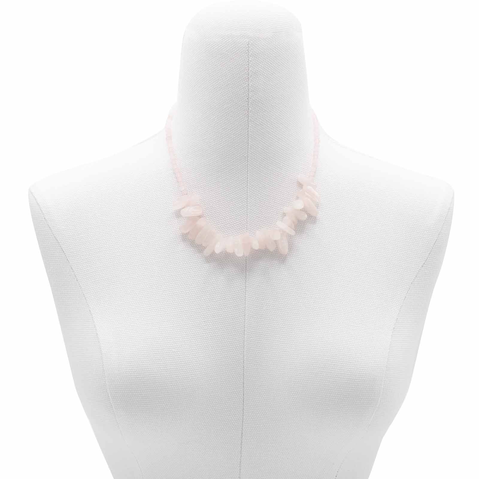 Longstone Gem Necklace in Rose Quartz for Elegant Styling
