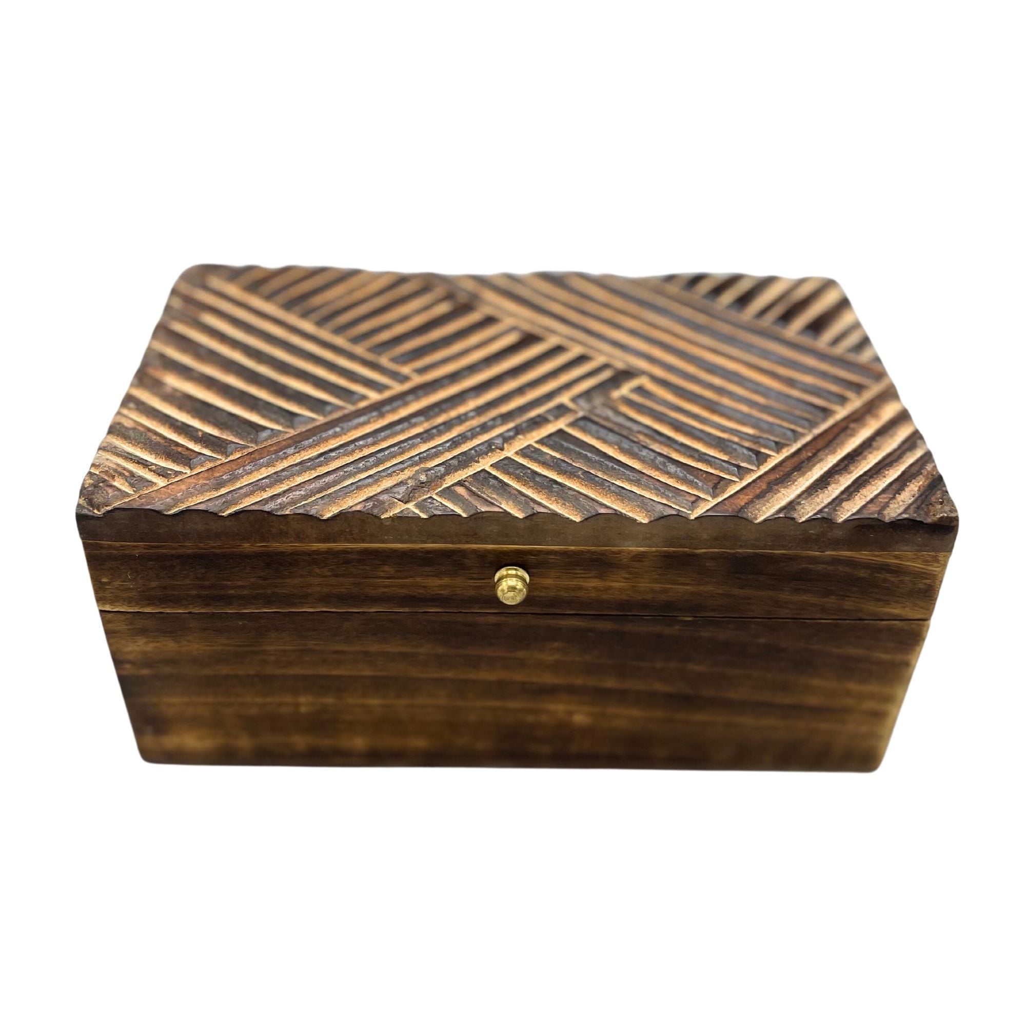 Vintage Deco Multi Purpose Box with Antique Lines Design for Storage