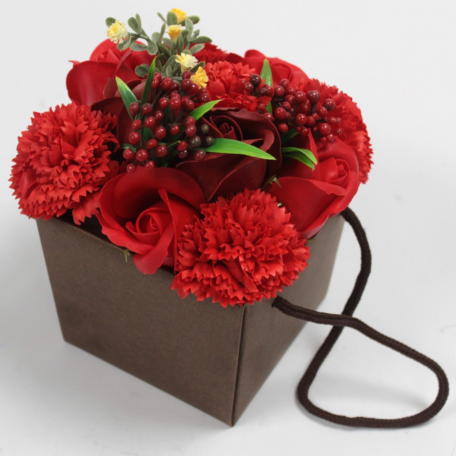 Luxury Soap Flower Bouquet with Red Rose and Carnation Gift