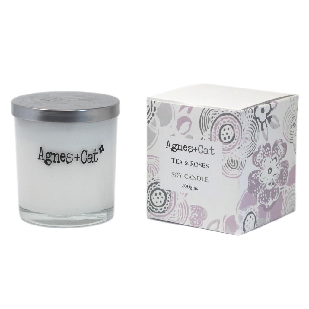 Agnes + Cat Votive Candle Tea and Roses for Calm Relaxing Spaces