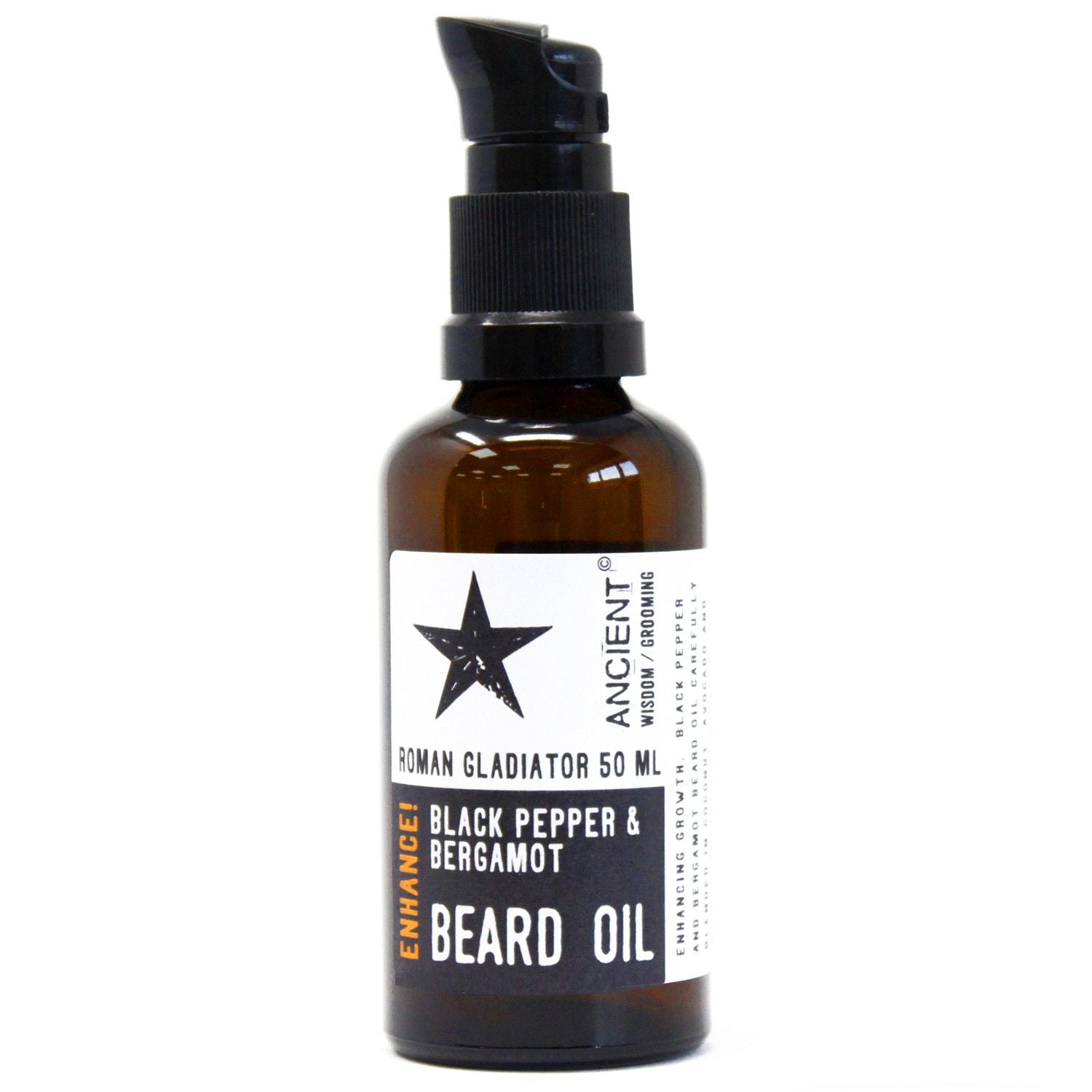 50ml Roman Gladiator Beard Oil with Black Pepper and Bergamot