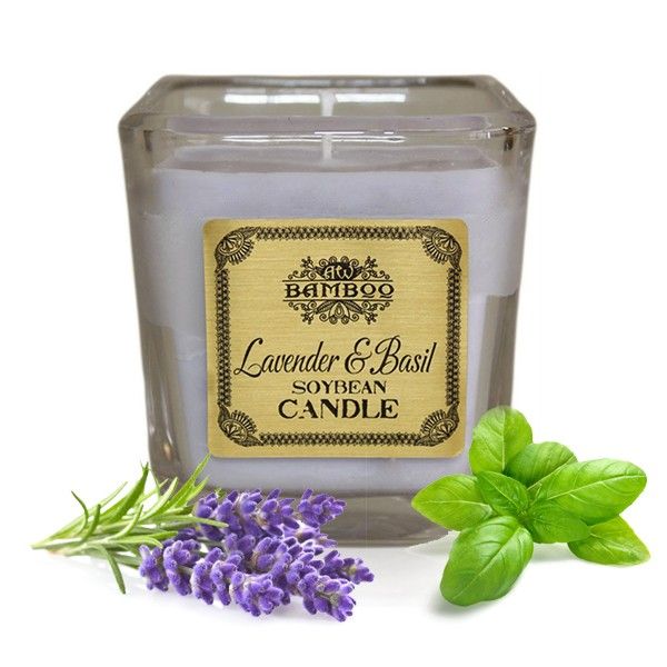 Lavender & Basil Soybean Jar Candles for Clean Burn Experience
