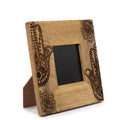 Small Mango Wood Picture Frame with Hamsa Design in Black Finish