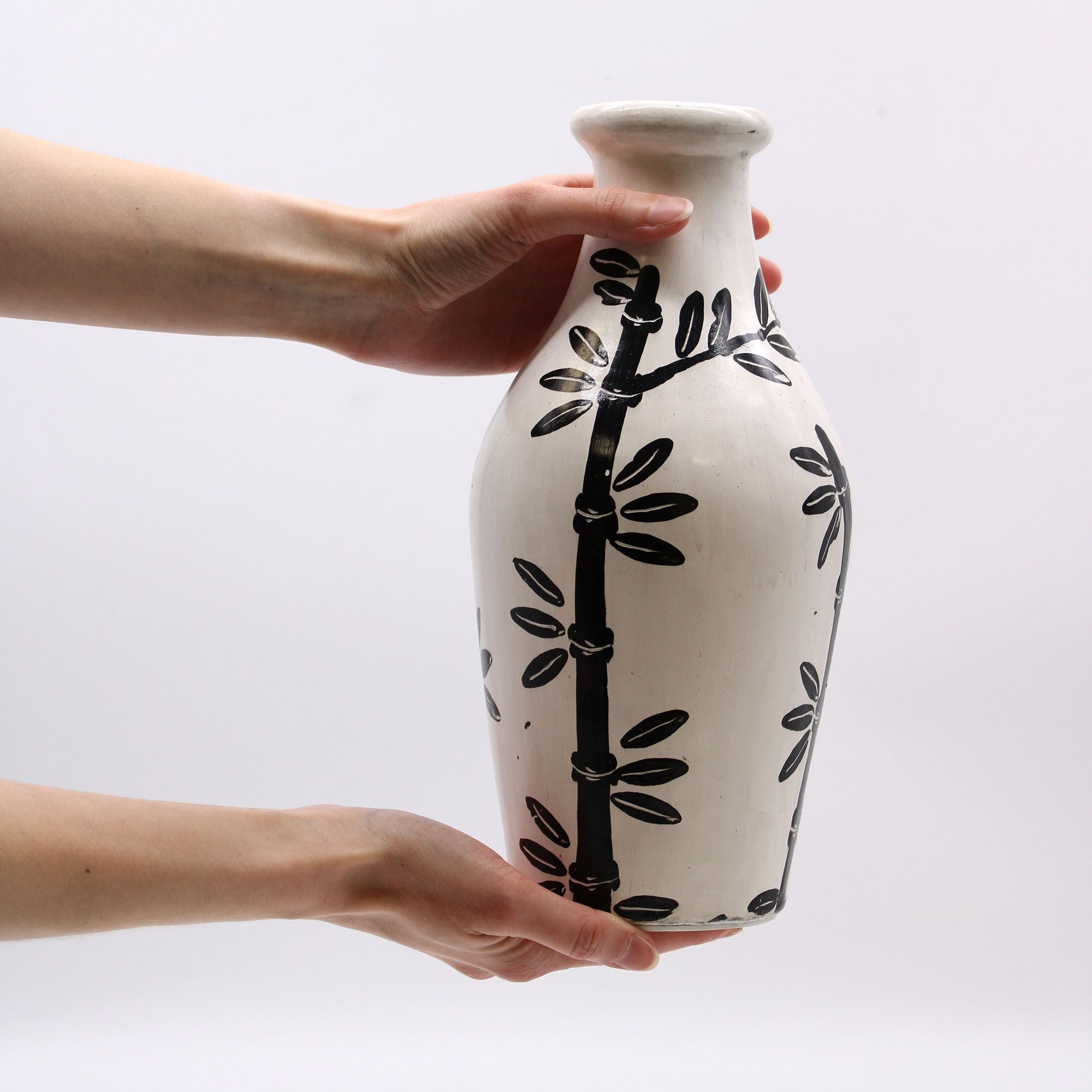 Bamboo Motif Shaped Vase Natural Decorative Home Accent for Style
