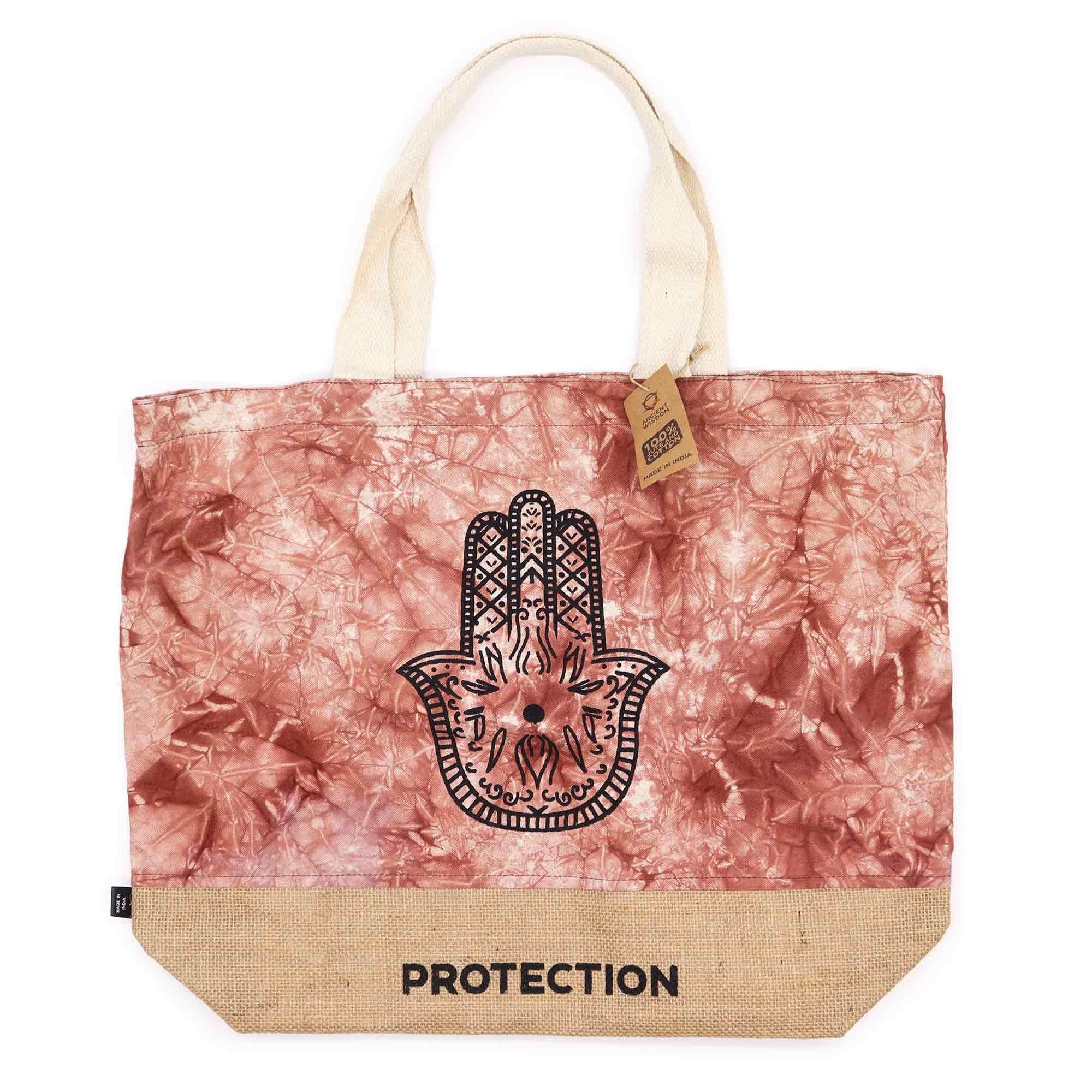 All Natural Bag in Terracotta Stonewash with Hamsa Protection