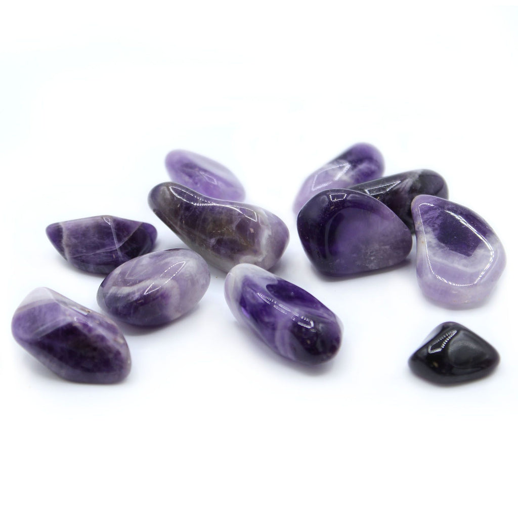 Amethyst Banded Tumble Stones for Home Decor and Collecting