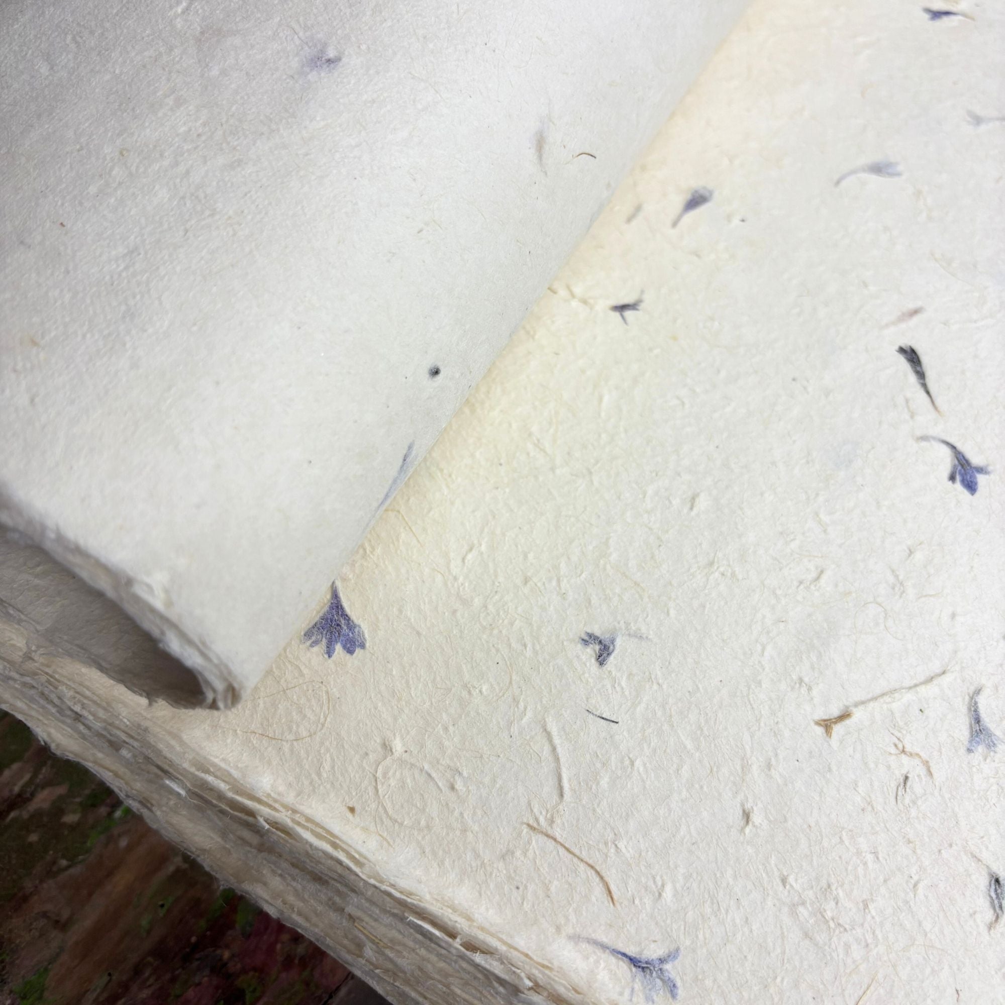 Lokta Craft & Wrapping Paper 51x76cm with Cornflower Petals