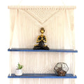 Natural Macrame Hanging Shelves in Blue for Stylish Home Display