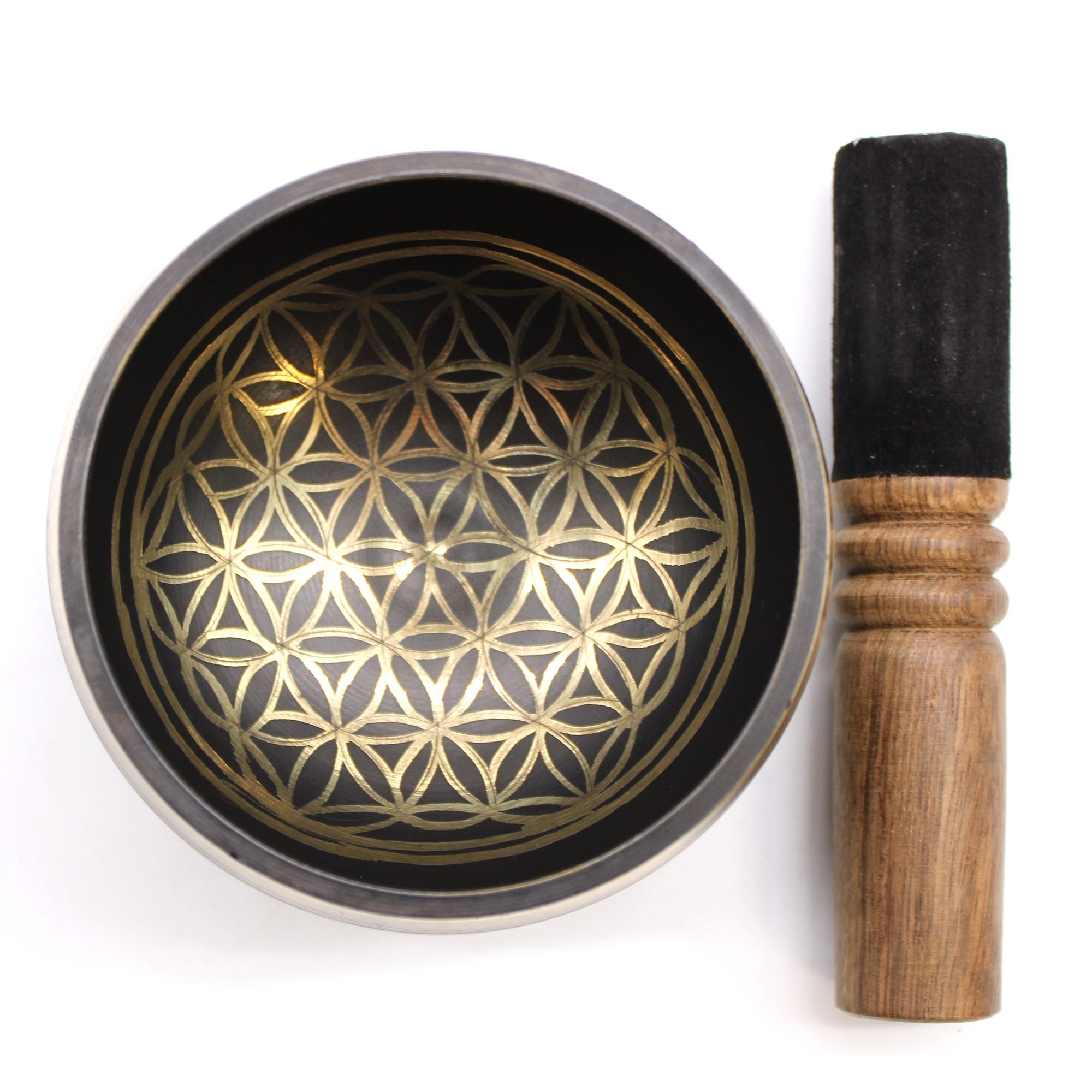 Flower Of Life Sing Bowl Set with Mallet and Carrying Case