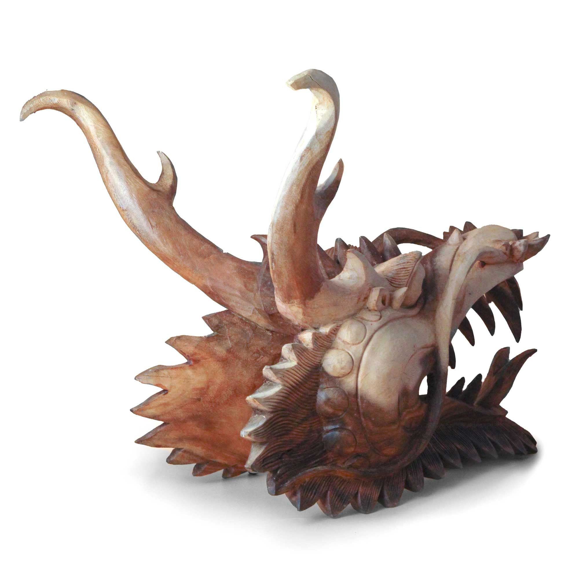 Life Size Dragon Head Carving 30cm Stunning Decorative Art Piece