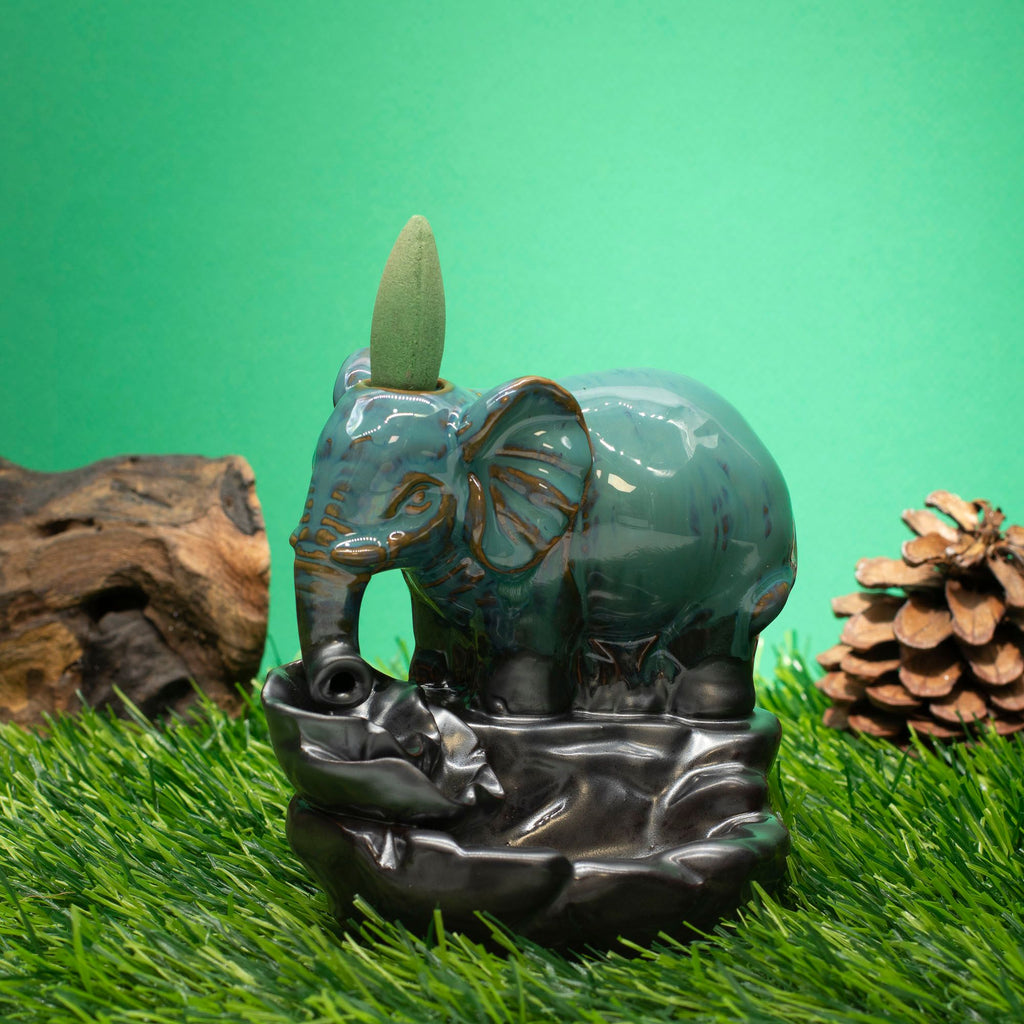 Backflow Incense Burner Elephant at Pool for Soothing Atmosphere