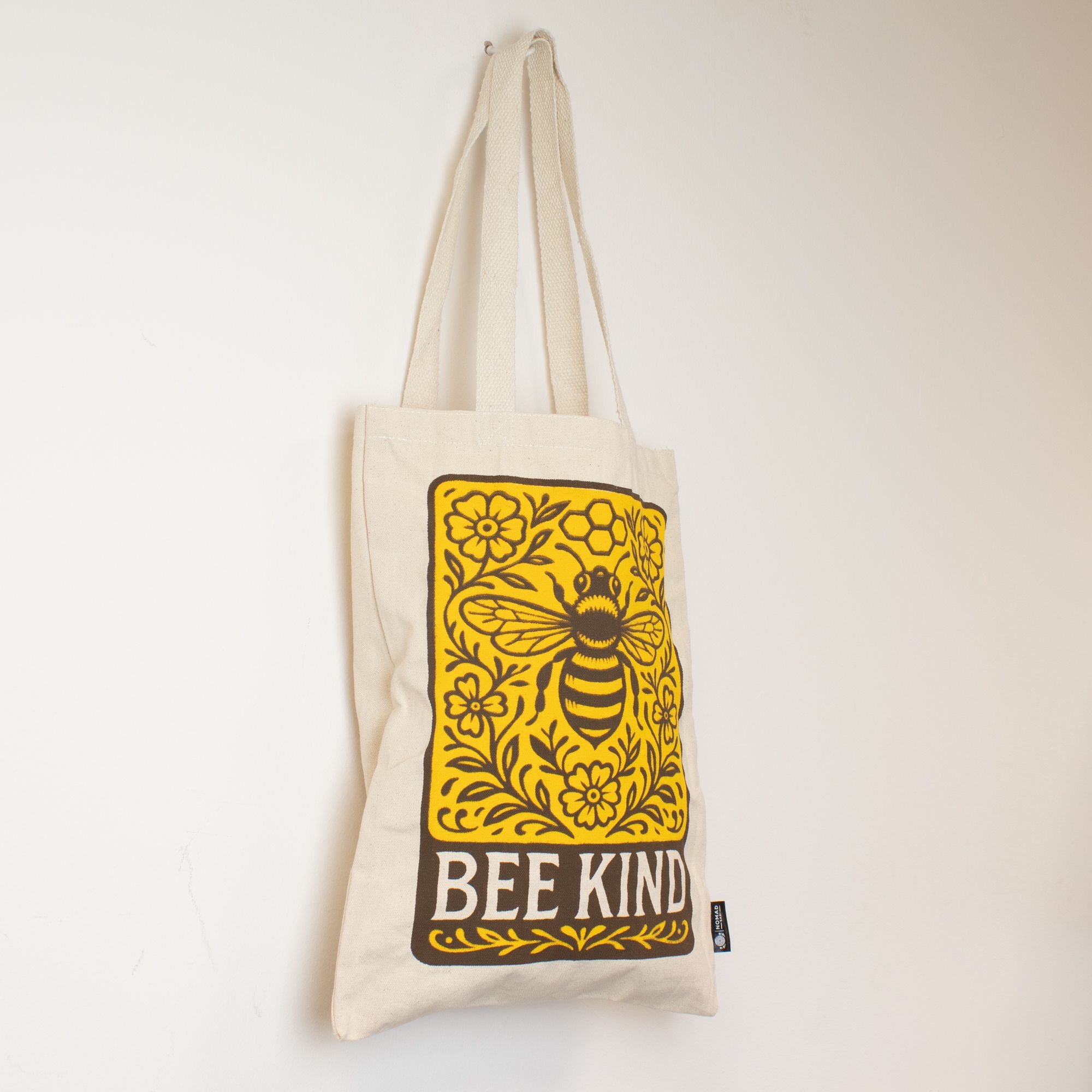 Nomad Sari Iconic Toni Tote Bag with Bee Kind Natural Design