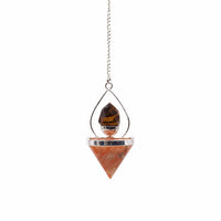 Gemstone Lantern of Life Pendulum - Sunstone & Tigereye